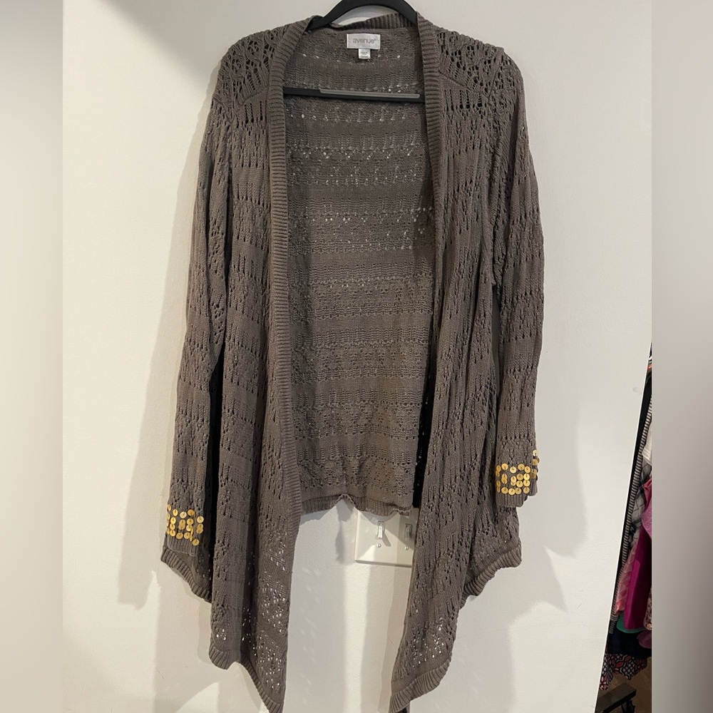 Avenue Knit Cardigan with Gold Details